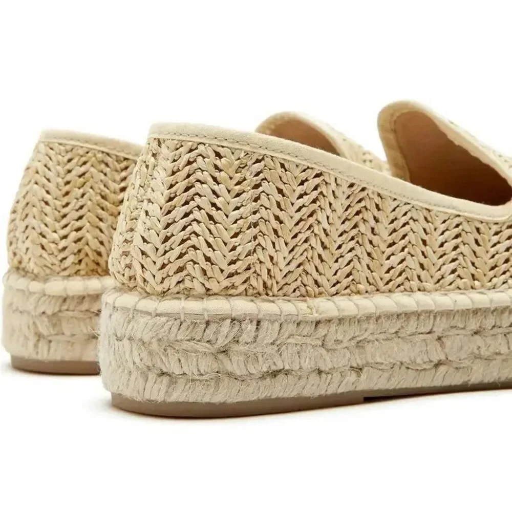 La Canadienne Clay Rattan Platform Espadrille Loafers Flats Size38 Us 8 New $250